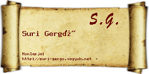 Suri Gergő névjegykártya